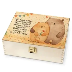 Mr. & Mrs. Panda tee box holz Bären Liebe Design mit Spruch in Weiß günstig kaufen | limango Markenware