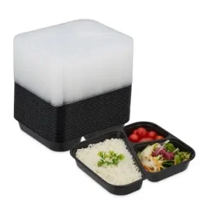 relaxdays 24 x Meal Prep Box in Schwarz/ Transparent günstig kaufen | limango Preisreduziert