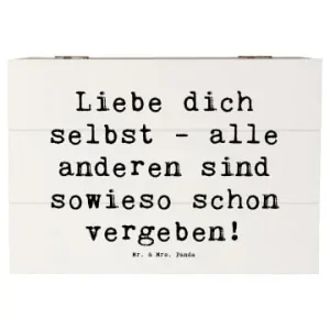 Rabatt Mr. & Mrs. Panda Box Spruch Selbstakzeptanz Liebe mit Spruch in Weiß günstig kaufen | limango