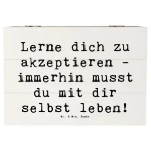Begrenztes Angebot Mr. & Mrs. Panda Box aus Holz Spruch Selbstakzeptanz Lernen mit ... in Weiß günstig kaufen | limango
