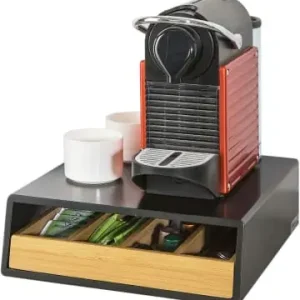 Schneller Versand SoBuy Kaffeekapsel Box in Schwarz und Natur - (B)30 x (H)10 x (T)31cm günstig kaufen | limango