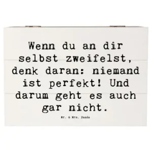 Mr. & Mrs. Panda Box aus Holz Spruch Zweifel an sich selbst mit ... in Weiß günstig kaufen | limango Zertifiziert