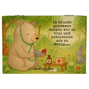 Letzte Chance Mr. & Mrs. Panda Box Bär Arzt Design mit Spruch in Weiß günstig kaufen | limango