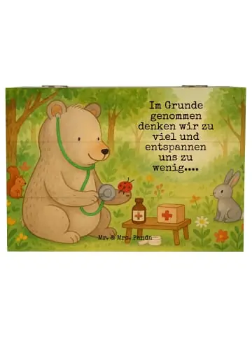 Letzte Chance Mr. & Mrs. Panda Box Bär Arzt Design mit Spruch in Weiß günstig kaufen | limango