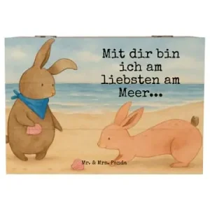 Preisknaller Mr. & Mrs. Panda Box Hasen Muschel Design mit Spruch in Weiß günstig kaufen | limango