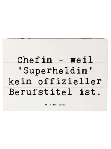 Preisreduziert Mr. & Mrs. Panda Box Spruch Chefin Superheldin mit Spruch in Weiß günstig kaufen | limango