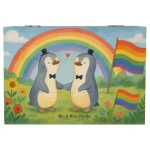Direktkauf Mr. & Mrs. Panda Box Pinguine Gay Pride Design ohne Spruch in Weiß günstig kaufen | limango