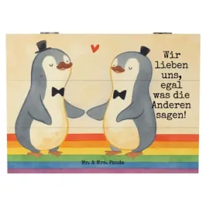 Bestseller Mr. & Mrs. Panda Box Pinguine Gay Pride Design mit Spruch in Weiß günstig kaufen | limango