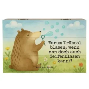 Kostenloser Rückversand Mr. & Mrs. Panda Box Bär Seifenblasen Design mit Spruch in Weiß günstig kaufen | limango