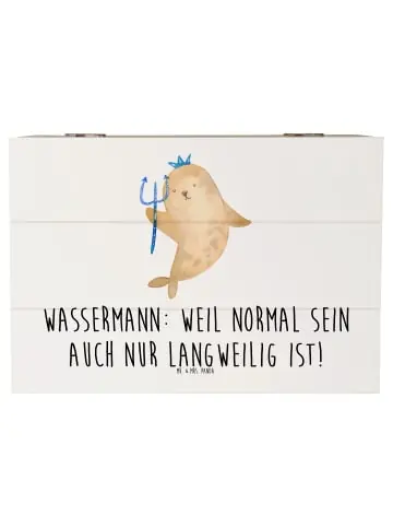 Mr. & Mrs. Panda Box Wassermann Unikat mit Spruch in Weiß günstig kaufen | limango Rabatt