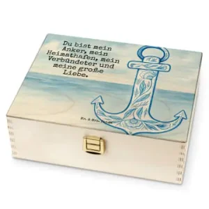 Preiswert Mr. & Mrs. Panda Tee Box Anker Blau Design mit Spruch in Weiß günstig kaufen | limango