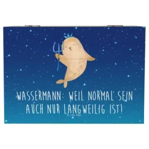 Mr. & Mrs. Panda Box Wassermann Unikat mit Spruch in Sternenhimmel Blau günstig kaufen | limango Heißes Angebot