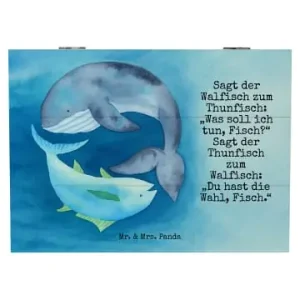 Sichere Zahlung Mr. & Mrs. Panda Box Walfisch Thunfisch Design mit Spruch in Weiß günstig kaufen | limango