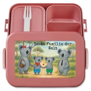 Mr. & Mrs. Panda Bento Box Koala Familie zwei Design mit Spruch in Rot Pastell günstig kaufen | limango Beliebt