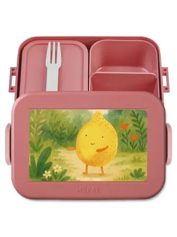 Online Kaufen Mr. & Mrs. Panda Bento Box Beste Freunde Zitrone Design ohne Spruch in Rot Pastell günstig kaufen | limango