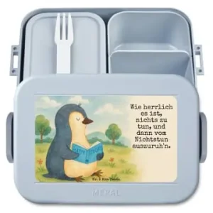Echt Mr. & Mrs. Panda Meal Prep Box Pinguin Buch Design mit Spruch in Blau Pastell günstig kaufen | limango
