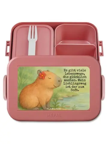 Mr. & Mrs. Panda Bento Box Capybara Blume Design mit Spruch in Rot Pastell günstig kaufen | limango Preisreduziert