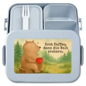 Highlight Mr. & Mrs. Panda Bento Box Bär Kaffee Design mit Spruch in Blau Pastell günstig kaufen | limango