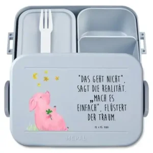 Neu Im Sortiment Mr. & Mrs. Panda Bento Box Schwein Glück Motiv mit Spruch in Blau Pastell günstig kaufen | limango