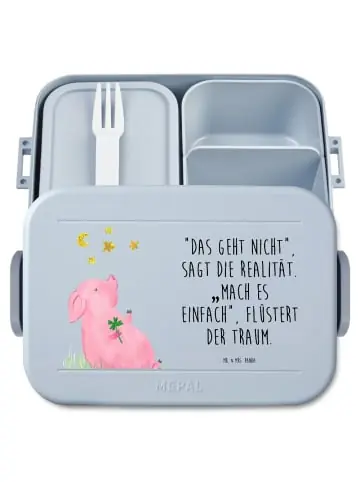 Neu Im Sortiment Mr. & Mrs. Panda Bento Box Schwein Glück Motiv mit Spruch in Blau Pastell günstig kaufen | limango