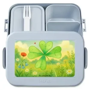 Knallerangebot Mr. & Mrs. Panda Bento Box Blume Kleeblatt Design ohne Spruch in Blau Pastell günstig kaufen | limango