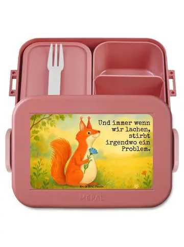Mr. & Mrs. Panda Bento Box Eichhörnchen Blume Design mit Spruch in Rot Pastell günstig kaufen | limango Gratis Versand