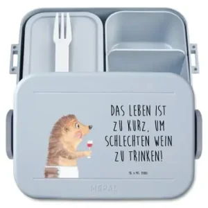 Online Kaufen Mr. & Mrs. Panda Bento Box Igel Wein Motiv mit Spruch in Blau Pastell günstig kaufen | limango