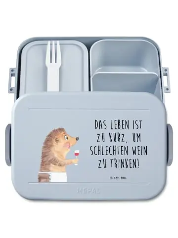 Online Kaufen Mr. & Mrs. Panda Bento Box Igel Wein Motiv mit Spruch in Blau Pastell günstig kaufen | limango
