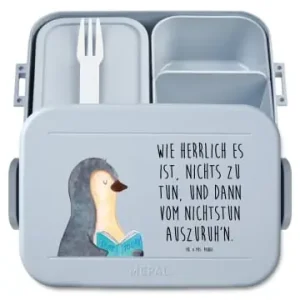 Neue Kollektion Mr. & Mrs. Panda Bento Box Pinguin Buch Motiv mit Spruch in Blau Pastell günstig kaufen | limango