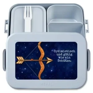 Kostenloser Rückversand Mr. & Mrs. Panda Bento Box Sternzeichen Schütze Design mit Spruch in Blau Pastell günstig kaufen | limango