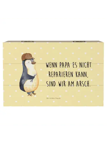 Mr. & Mrs. Panda Box aus Holz Wenn Papa es nicht reparieren kann... in Gelb Pastell günstig kaufen | limango Neuheit