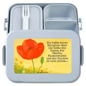 Schneller Versand Mr. & Mrs. Panda Bento Box Blume Mohnblume Design mit Spruch in Blau Pastell günstig kaufen | limango