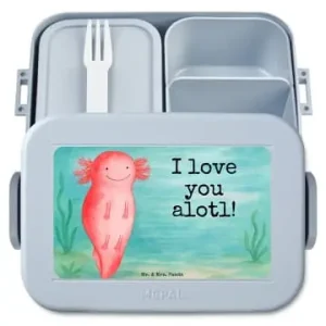Mr. & Mrs. Panda Bento Box Axolotl Liebe Design mit Spruch in Blau Pastell günstig kaufen | limango Online Kaufen