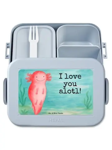 Mr. & Mrs. Panda Bento Box Axolotl Liebe Design mit Spruch in Blau Pastell günstig kaufen | limango Online Kaufen