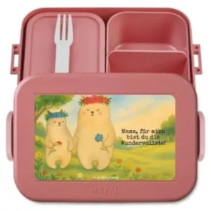 Heißes Angebot Mr. & Mrs. Panda Bento Box Bären mit Blumenkranz Design mit Spruch in Rot Pastell günstig kaufen | limango