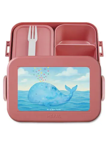 Neue Kollektion Mr. & Mrs. Panda Bento Box Wal Konfetti Design ohne Spruch in Rot Pastell günstig kaufen | limango