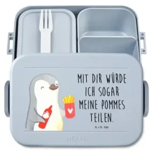 Mr. & Mrs. Panda Bento Box Pinguin Pommes Motiv mit Spruch in Blau Pastell günstig kaufen | limango Preis Gesenkt