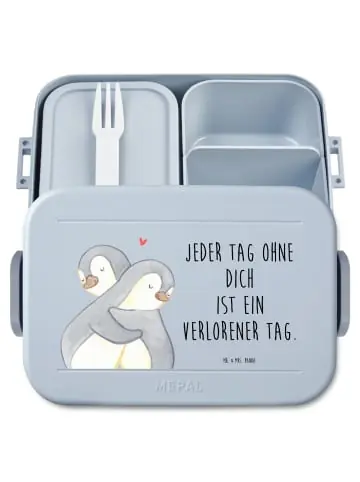 Expressversand Mr. & Mrs. Panda Bento Box Pinguine Kuscheln Motiv mit Spruch in Blau Pastell günstig kaufen | limango