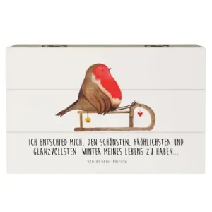 Garantierte Lieferung Mr. & Mrs. Panda Box Rotkehlchen Schlitten mit Spruch in Weiß günstig kaufen | limango