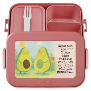Mr. & Mrs. Panda Bento Box Avocado Pärchen Design mit Spruch in Rot Pastell günstig kaufen | limango Rabatt