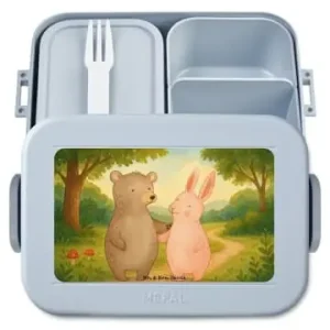 Abverkauf Mr. & Mrs. Panda Bento Box Bär und Hase Umarmen Design ohne Spruch in Blau Pastell günstig kaufen | limango