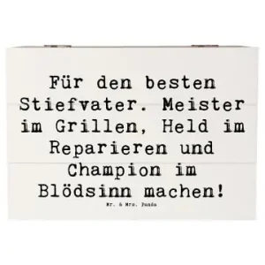 Garantierte Lieferung Mr. & Mrs. Panda Box Spruch Bester Stiefvater mit Spruch in Weiß günstig kaufen | limango