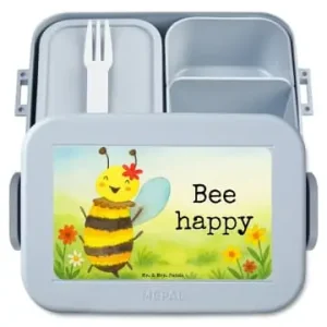 Sichere Zahlung Mr. & Mrs. Panda Bento Box Biene Happy Design mit Spruch in Blau Pastell günstig kaufen | limango
