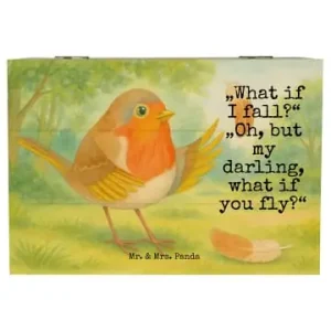 Mr. & Mrs. Panda Box Rotkehlchen Federn Design mit Spruch in Weiß günstig kaufen | limango Schnäppchen