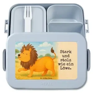 Echt Mr. & Mrs. Panda Bento Box Sternzeichen Löwe Design mit Spruch in Blau Pastell günstig kaufen | limango