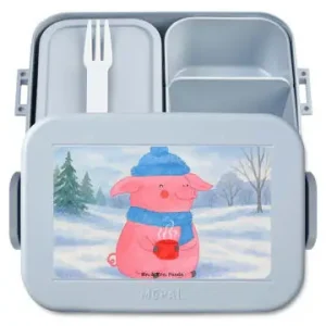 Kostenfreie Lieferung Mr. & Mrs. Panda Bento Box Schweinchen Glühwein Design ohne Spruch in Blau Pastell günstig kaufen | limango
