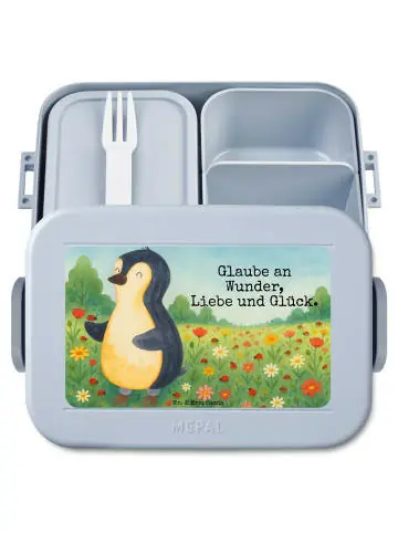 Mr. & Mrs. Panda Bento Box Pinguin Marienkäfer Design mit Spruch in Blau Pastell günstig kaufen | limango Garantierte Lieferung