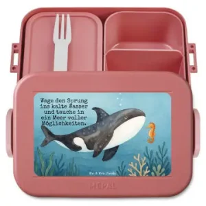 Mr. & Mrs. Panda Bento Box Orca Design mit Spruch in Rot Pastell günstig kaufen | limango Zertifiziert