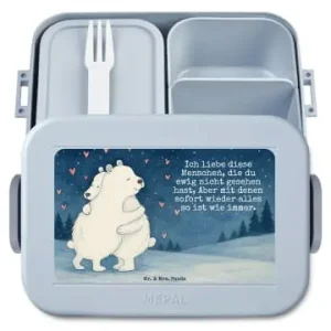 Mr. & Mrs. Panda Bento Box Eisbär Umarmen Design mit Spruch in Blau Pastell günstig kaufen | limango Schnäppchen