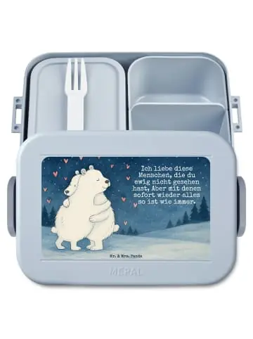Mr. & Mrs. Panda Bento Box Eisbär Umarmen Design mit Spruch in Blau Pastell günstig kaufen | limango Schnäppchen